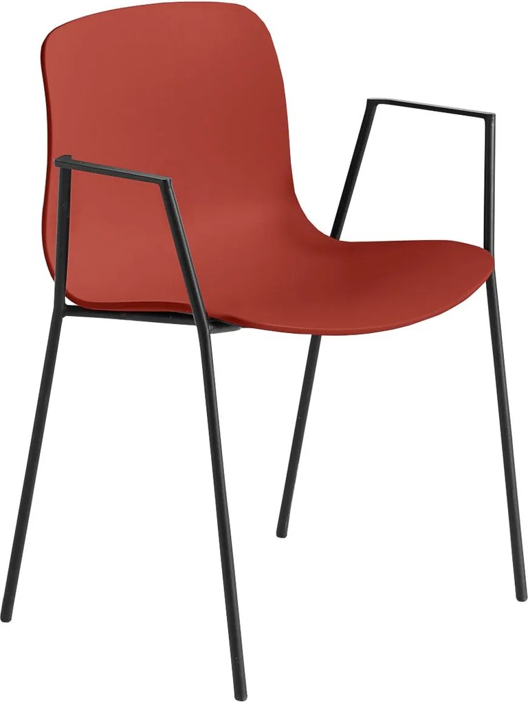 Hay About a Chair AAC18 stoel met zwart onderstel Warm Red