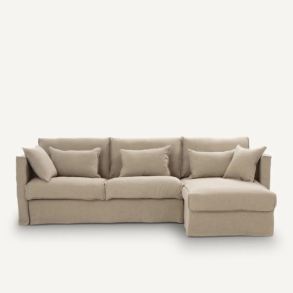 Hoekbank, omvormbaar, gekreukt linnen, Camille