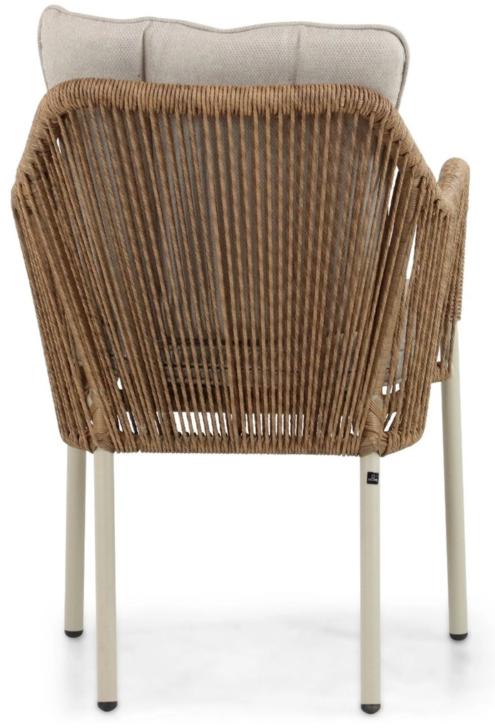 Tuinset Ronde Tuintafel 6 personen 150 cm Rope Taupe  Lifestyle Garden Furniture Marbella/Arancia