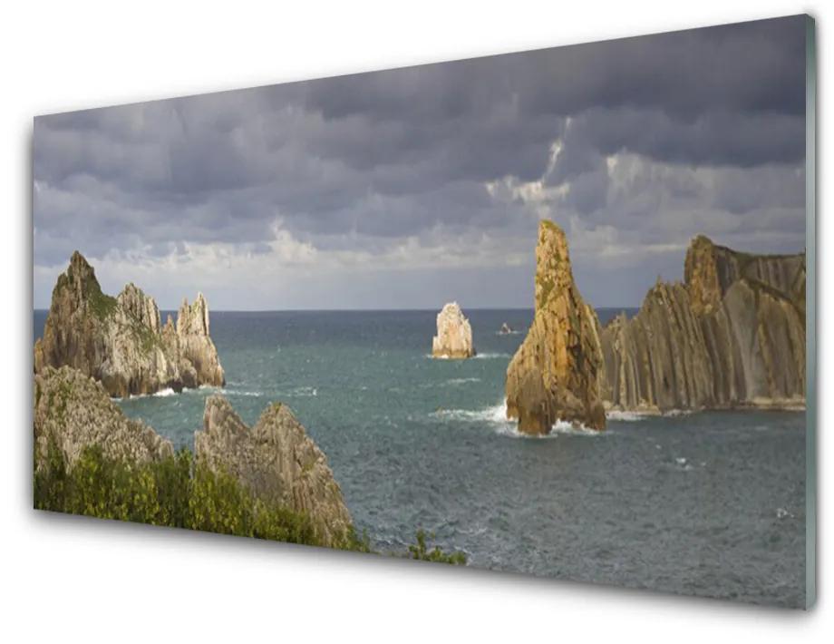 Glas schilderij Sea rock landscape 100x50 cm