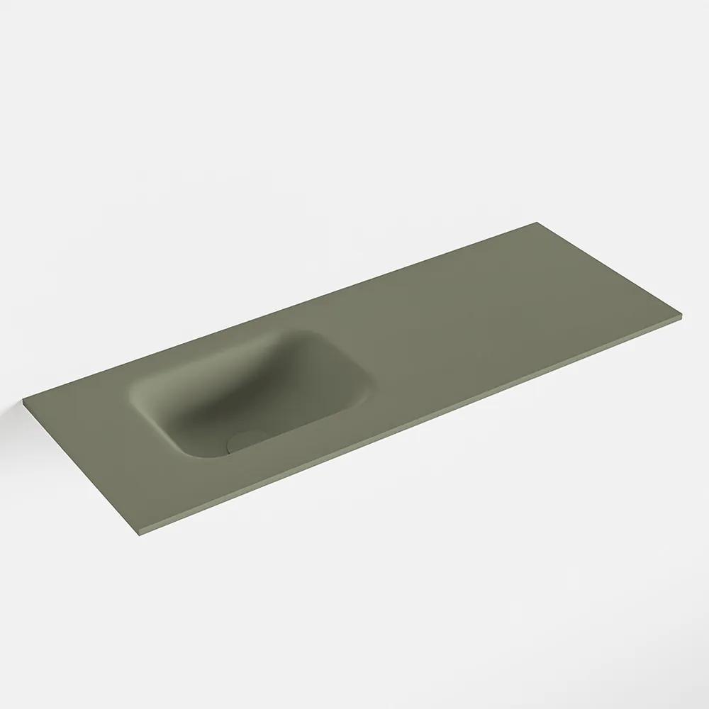 MONDIAZ LEX Army solid surface inleg wastafel voor toiletmeubel 80cm. Positie wasbak links