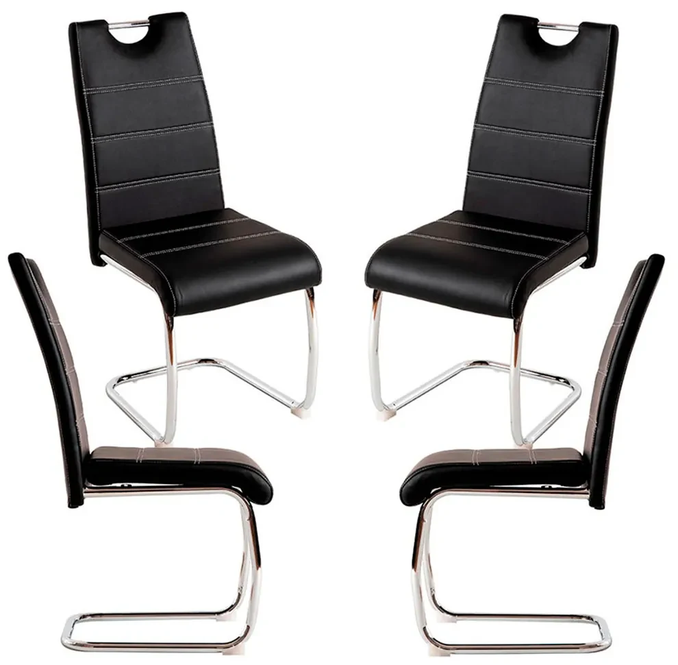 Pak 4 Kunstlederen Hallen Stoelen
