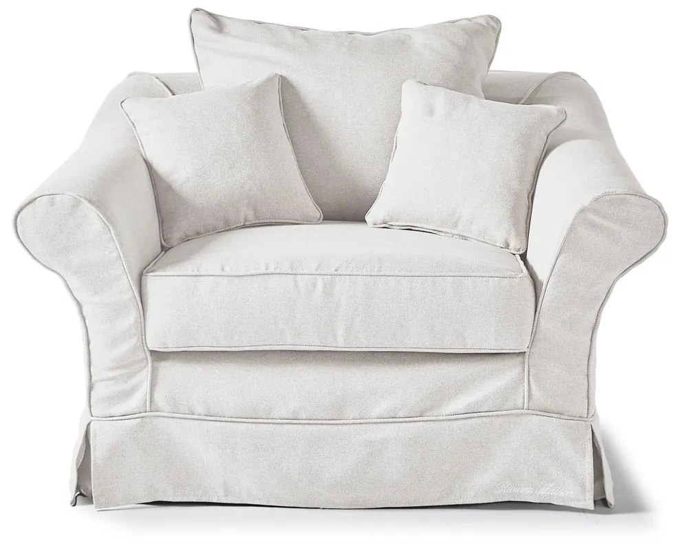 Rivièra Maison - Bond Street Love Seat, oxford weave, alaskan white - Kleur: wit