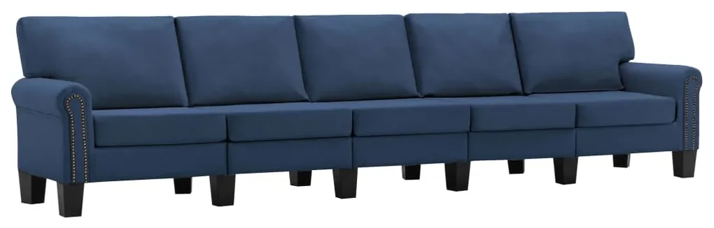 vidaXL Vijfzitsbank stof blauw