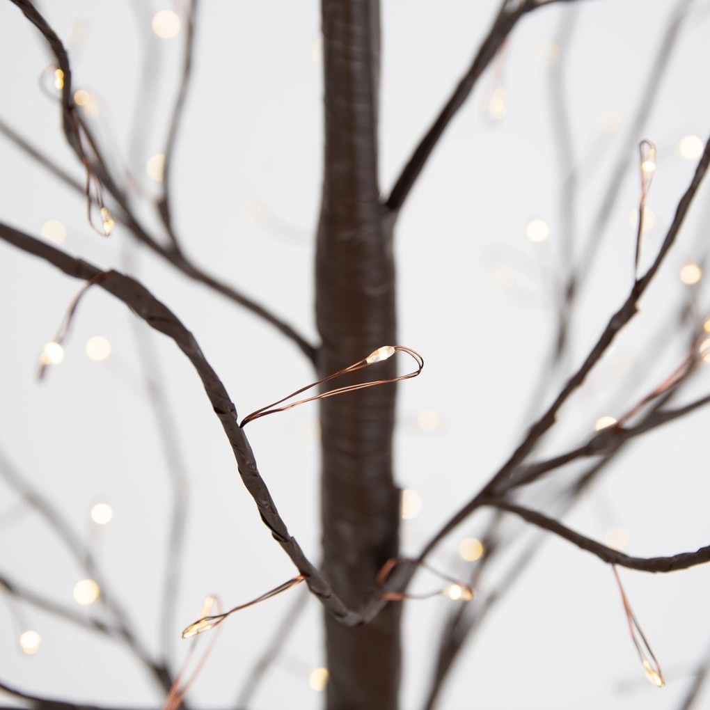 Kerst vloerlamp bruin boom 120cm incl. LED met timer IP44 - Ki