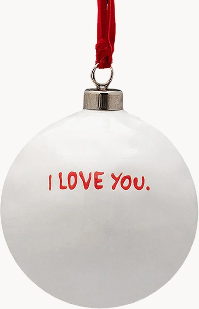 Handgemaakte kerstbal I Love You