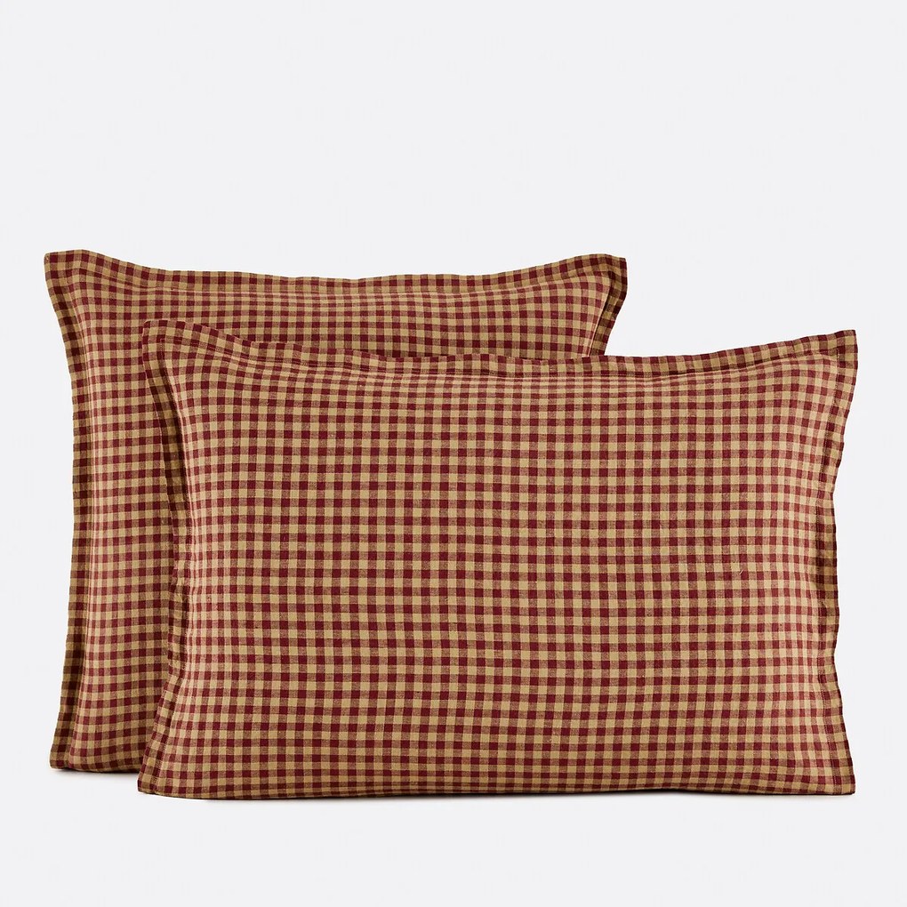 Kussensloop in gewassen linnen, Acélie Bordeaux