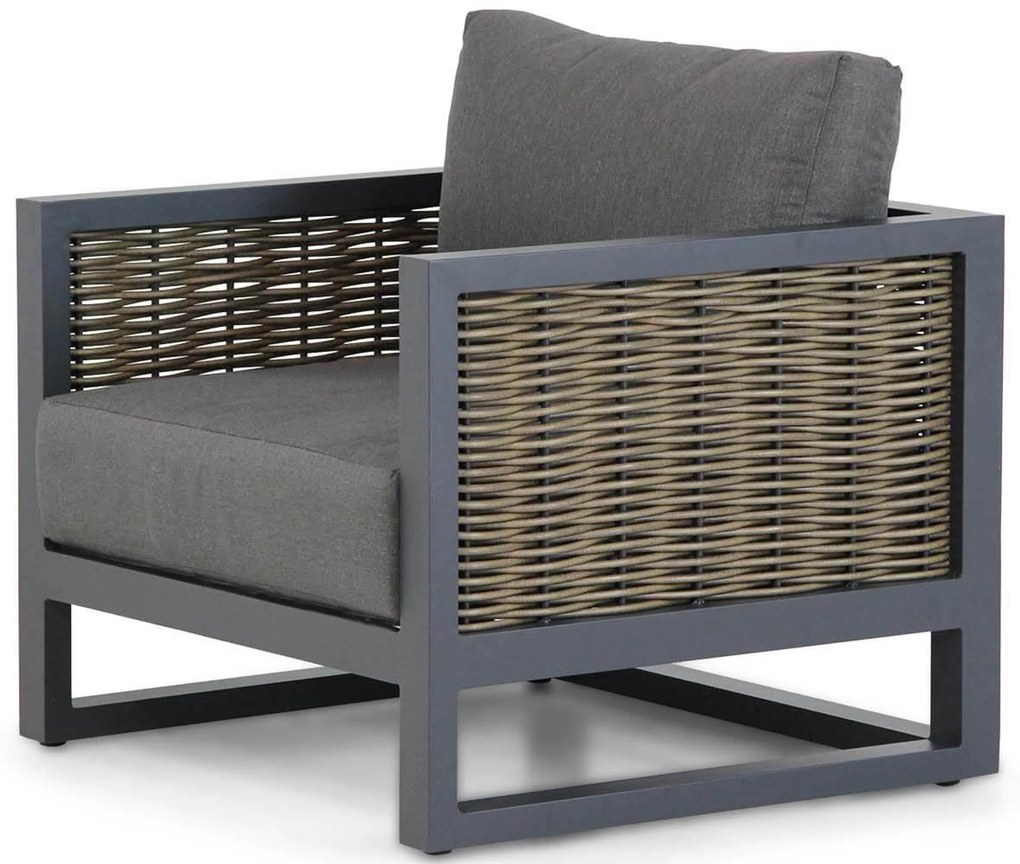 Hoek loungeset 6 personen Aluminium/wicker Grijs Santika Furniture Santika