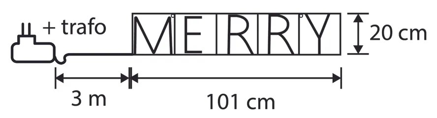 Kerst wandlamp zwart MERRY incl. LED met timer IP44 - Yoro