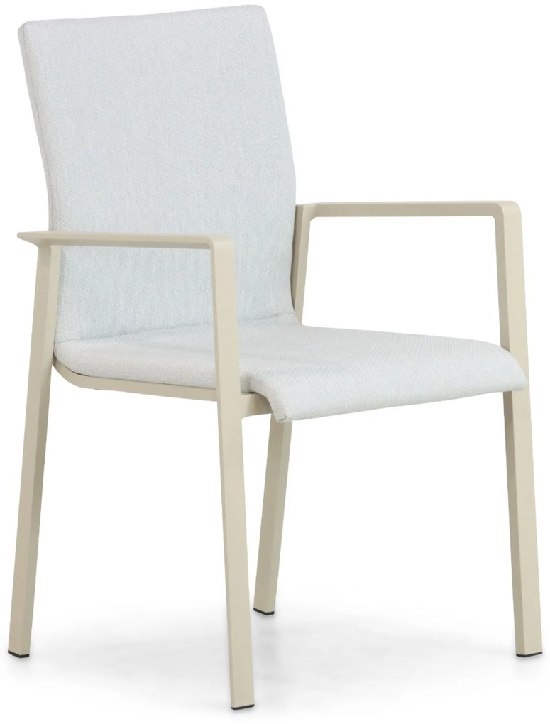 Tuinstoel stapelbaar Aluminium/textileen Taupe-naturel-bruin Lifestyle Garden Furniture Rome
