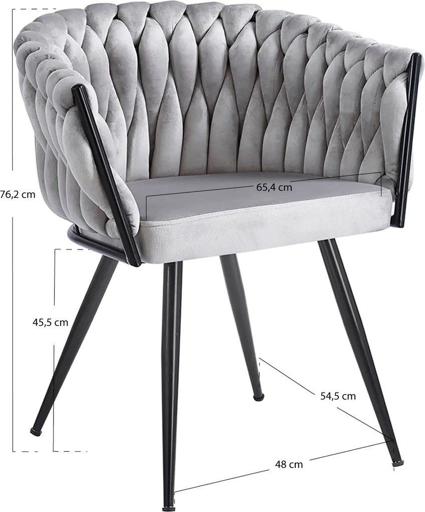 Widny Zwart Fluwelen Stoel