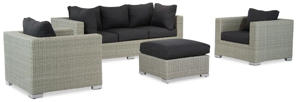 Stoel en Bank Loungeset 5 personen Wicker Grijs  Garden Collections Toronto