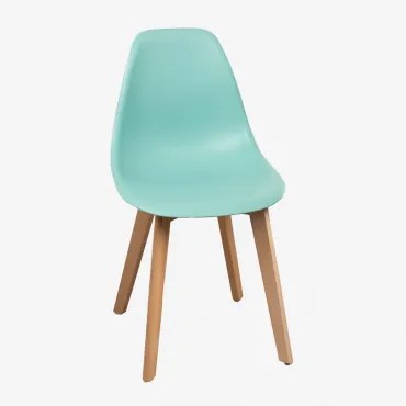 Pack Van 4 Eetkamerstoelen Van Polypropyleen En Beukenhout Scand Nordic Groen – Jade - Sklum