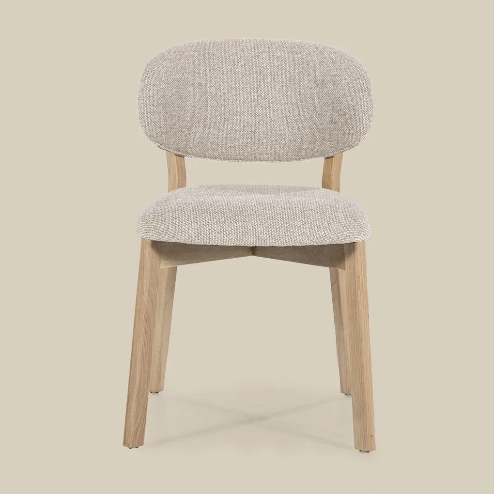 Luxe Eetkamerstoel Eiken Taupe En Stof