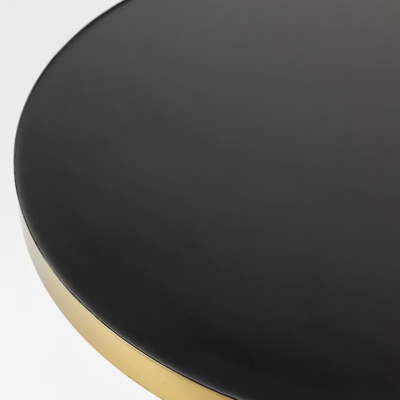 Zuiver Glam Emaille Salontafel Zwart Met Goud - 60 X 60cm.