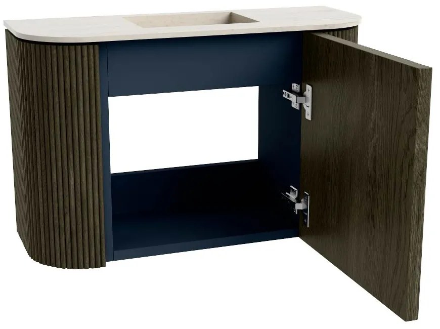 Mondiaz Joya DLux 65cm toiletmeubel ronding links/rechts shadow met wastafel faye midden zonder kraangat meli