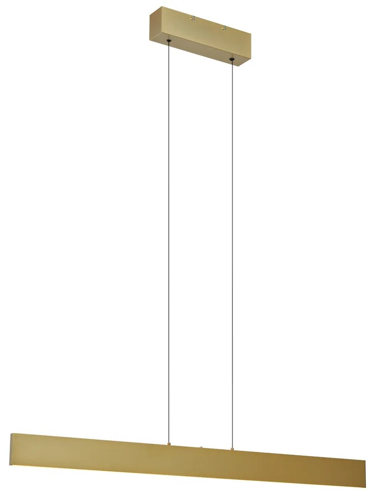 Eettafel / Eetkamer Moderne hanglamp messing incl. LED 3-staps dimbaar - Straight Modern Binnenverlichting Lamp