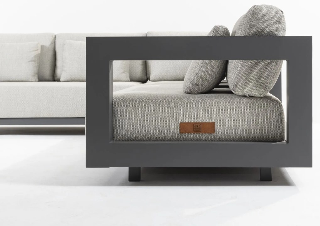 4 Seasons Outdoor Metropolitan loungeset links * SALE * Loungeset houtkleur weerbestendig