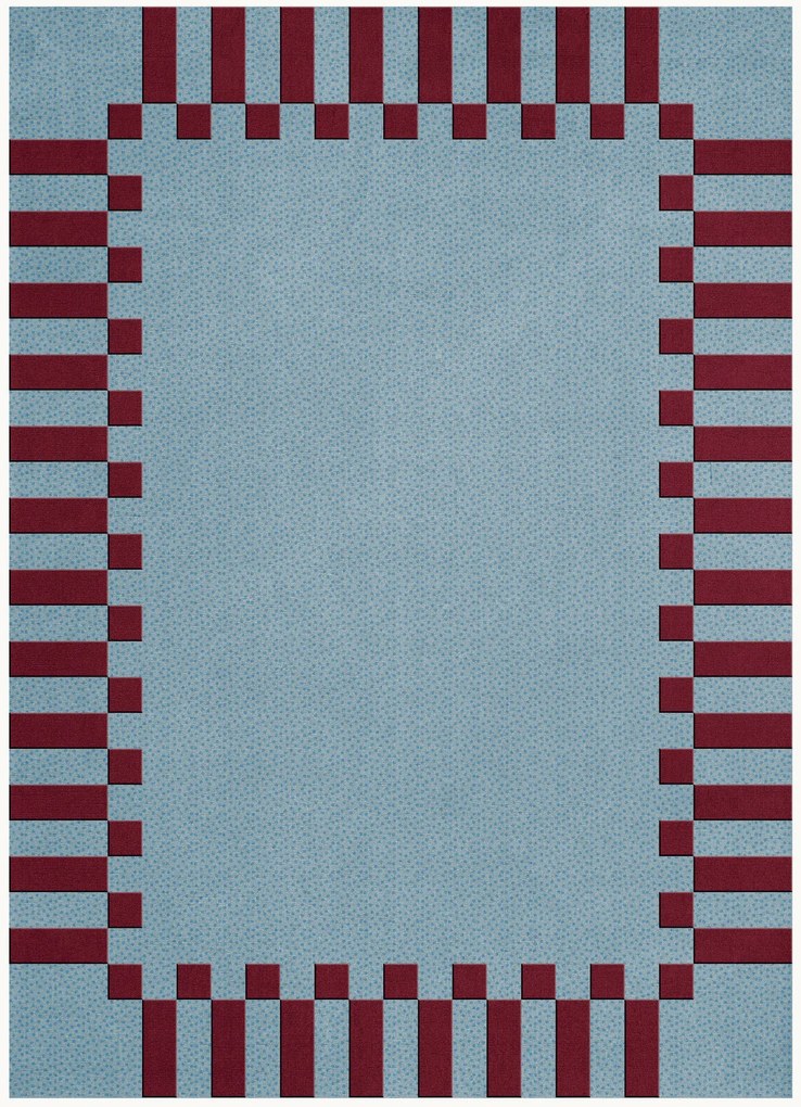 Handgeweven hoogpolig wollen vloerkleed Tekla Frame