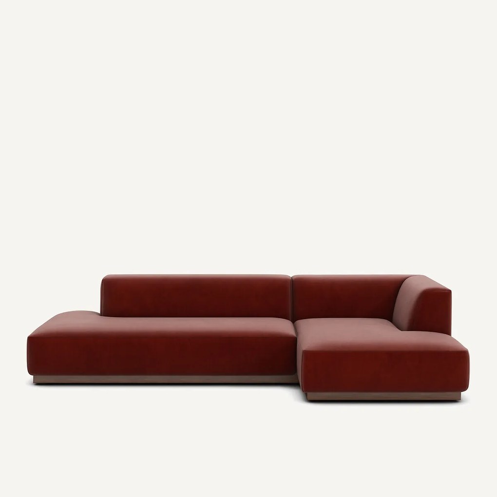 Rechter hoekbank XL in fluweel, Jacopo