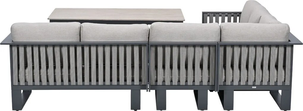 Garden Impressions Gabon - Brugge lounge dining set 5-delig - donker grijs