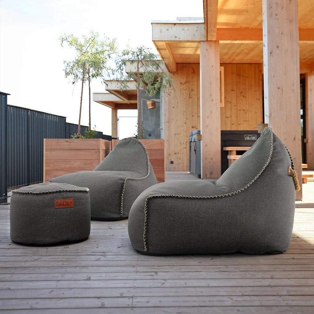 Cobana Lounge Stoel & Pouf Outdoor - Grijs