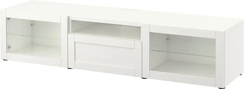 IKEA BESTÅ Tv-meubel Wit/hanviken wit helder glas Wit/hanviken wit helder glas - lKEA