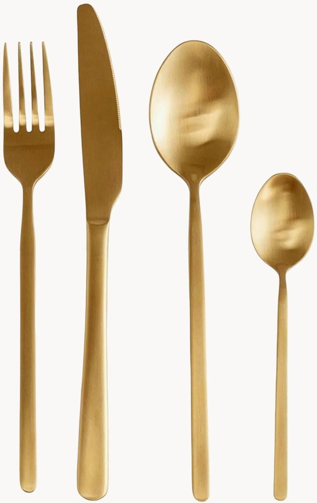 Mat geborstelde bestekset Gloria, 4 personen, 16-delig