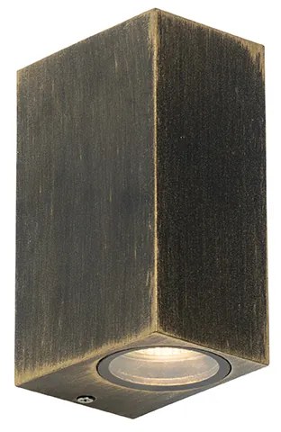 Moderne wandlamp antiek goud 2-lichts IP44 - Baleno