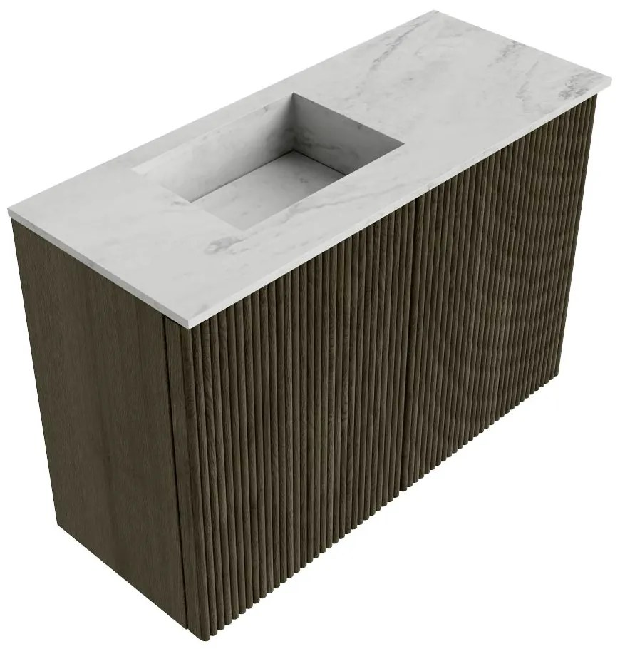 Mondiaz Joya DLux 60cm toiletmeubel shadow met wastafel faye links zonder kraangat opalo