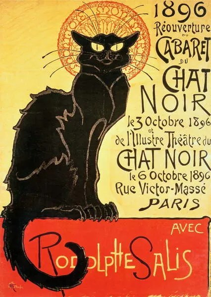 Kunstreproductie De Zwarte Kat, Steinlen, Theophile Alexandre