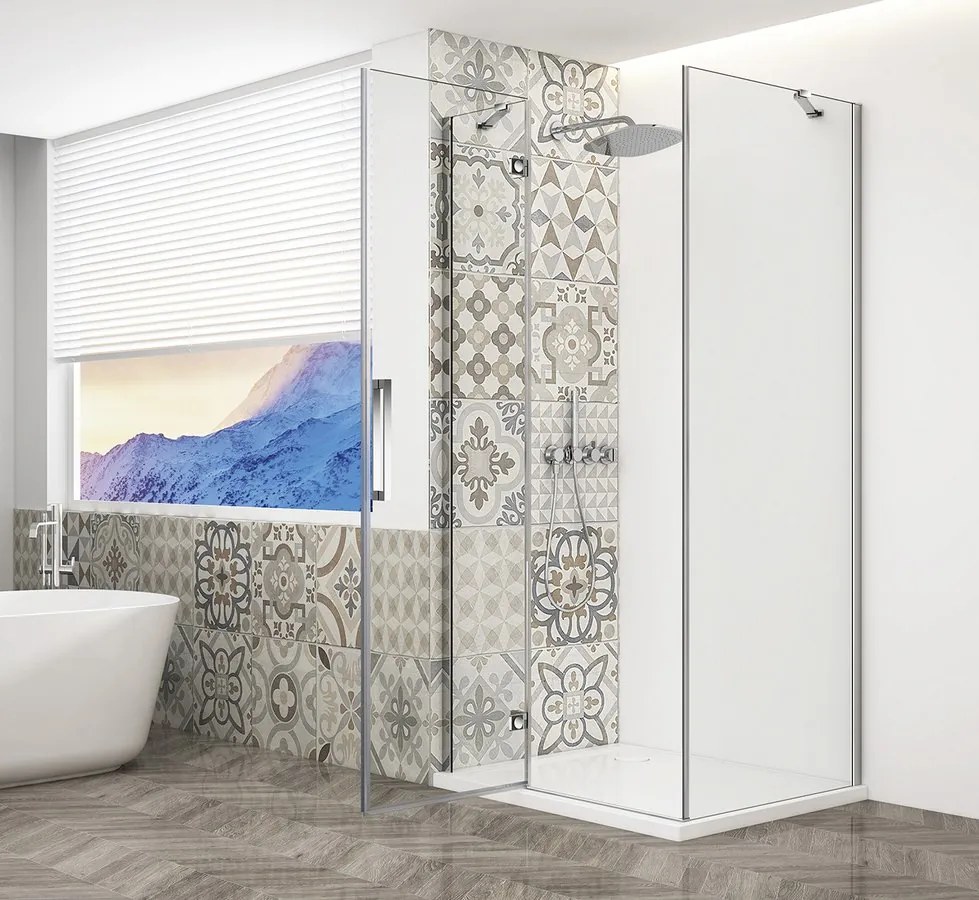 Gelco Trinity douchecabine met helder glas 120x80cm links chroom