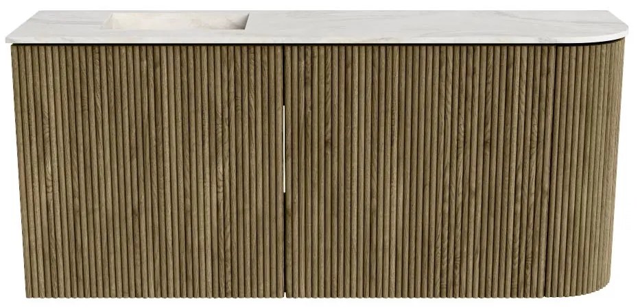 Mondiaz Joya DLux 90cm toiletmeubel ronding rechts dusk met wastafel faye links 1 kraangat ostra