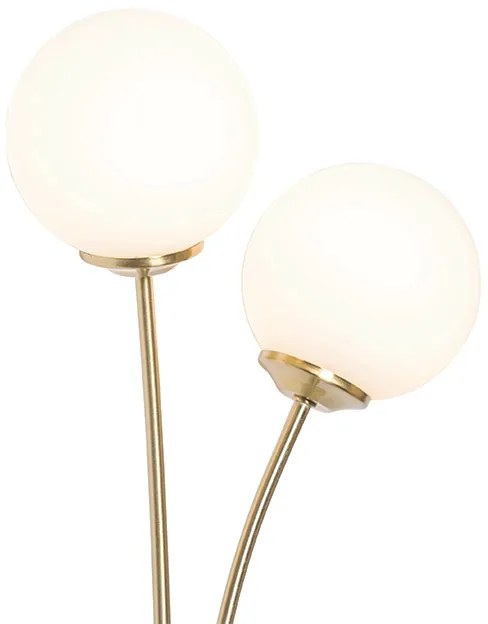Moderne wandlamp goud met opaal glas 2-lichts - Athens