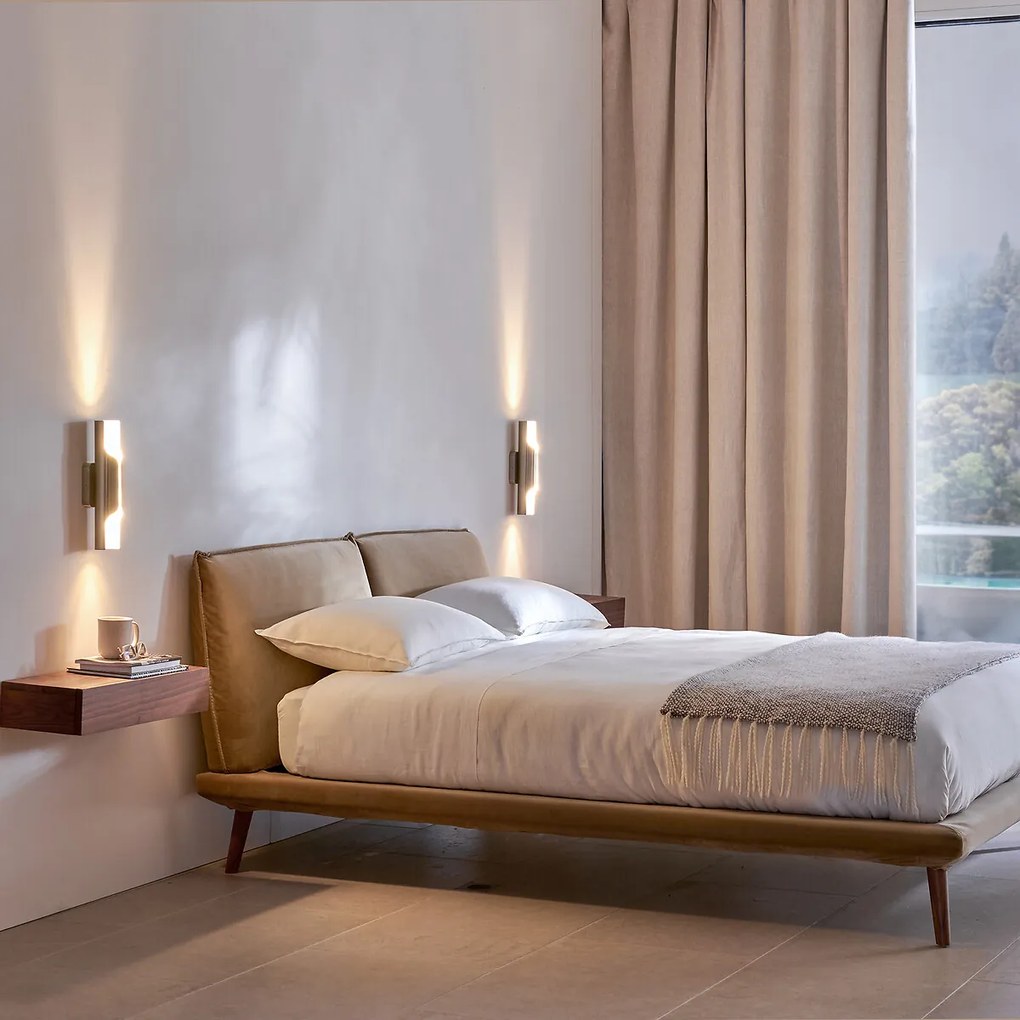 2-persoonsbed in fluweel, Aurore, design E. Gallina