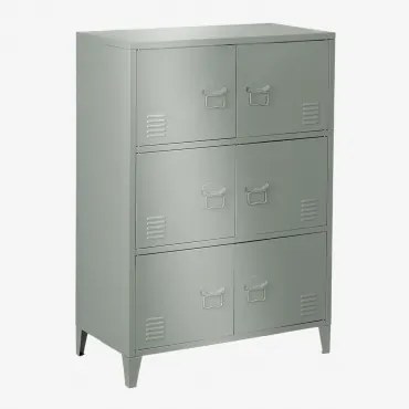 Kast Met 6 Deuren, 80 X 40 Cm, Van Staal Pohpli Groen – Khaki - Sklum