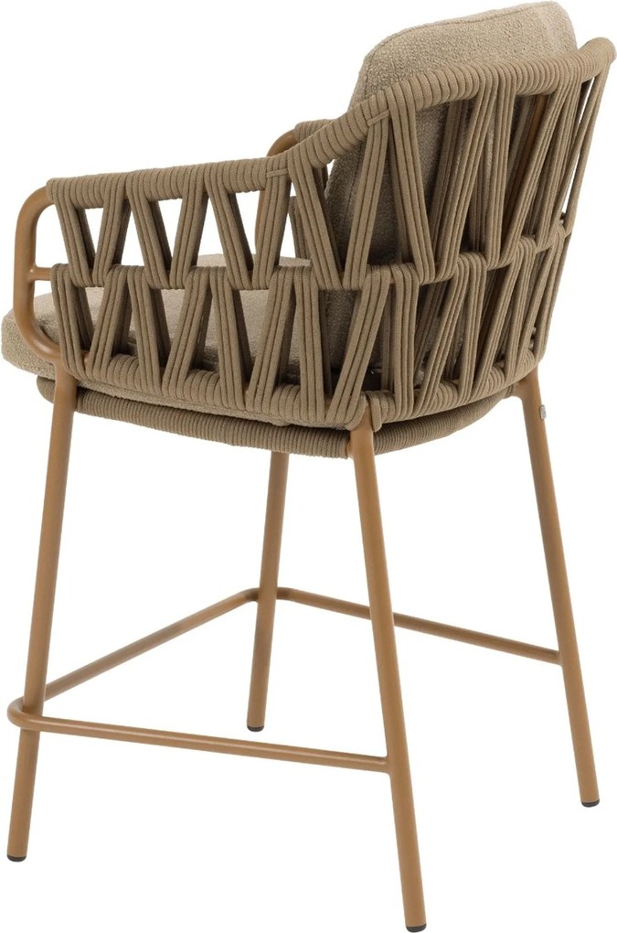 4 Seasons Outdoor Seasons Biarritz High Dining Chair Amber With Cushions (per ) Rope Taupe