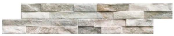 Kerabo Wandtegel steenstrip Rock Green 7,5x38,5 cm Natuursteen look Mat Grijs/Groen SW07310730-1