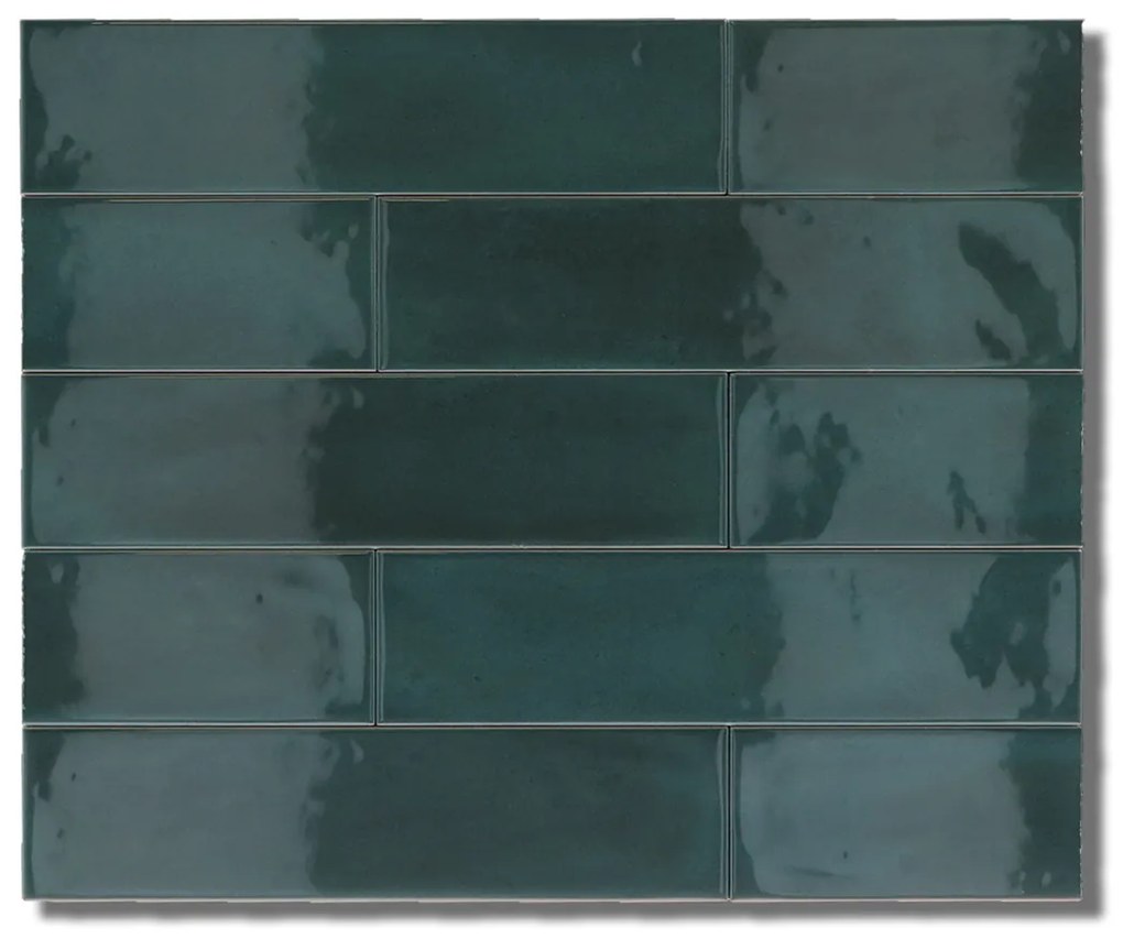 Hoogglans Wandtegel 7.5x30 Cm Oakland Groen C85
