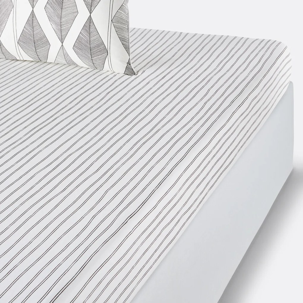 Hoeslaken in gewassen katoen, Assane