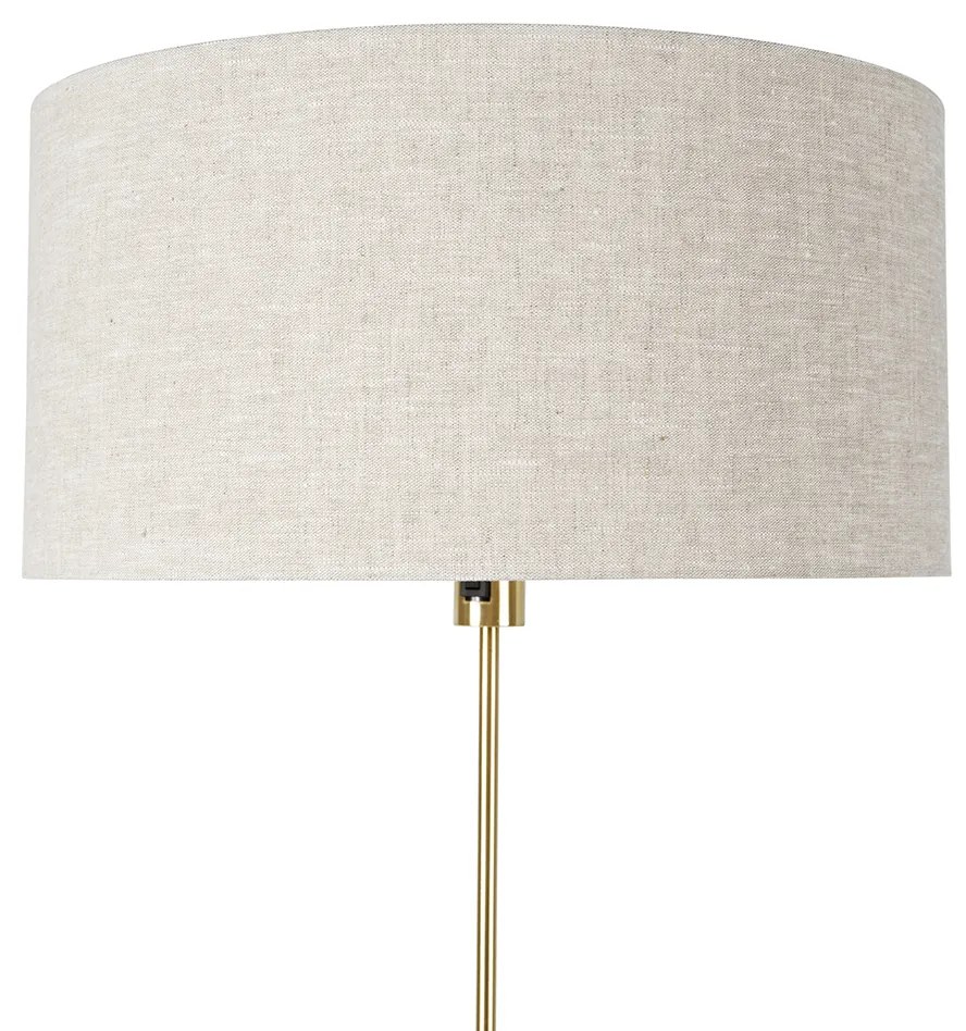 Vloerlamp verstelbaar goud met kap lichtgrijs 50 cm - Parte Design E27 rond Binnenverlichting Lamp