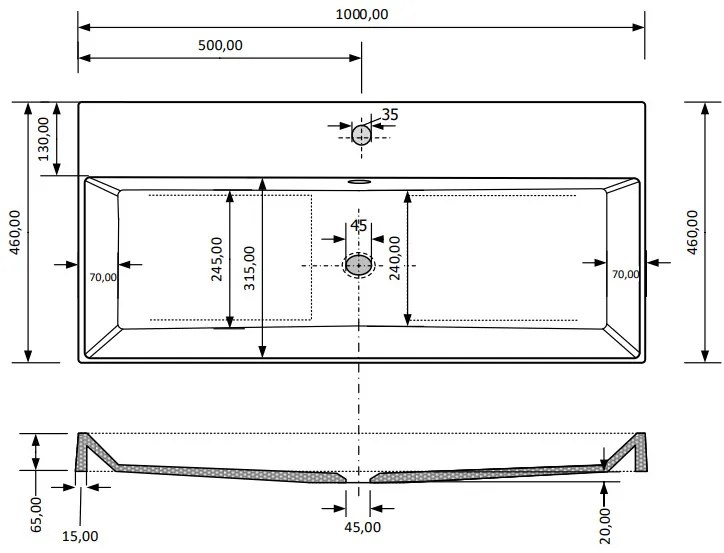 Fontana Kolo wastafelmeubel kasteel bruin 100cm mat witte wastafel 0 kraangaten