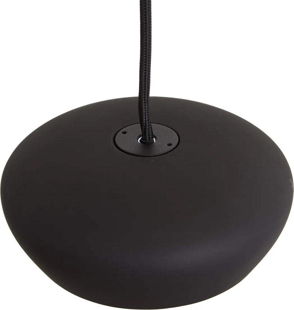 Moderne hanglamp zwart met ronde kap 3-lichts - Concerto