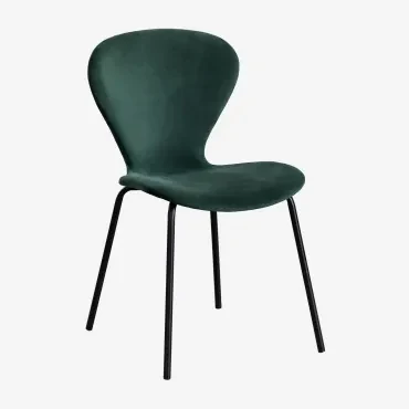 Stapelfauteuil In Fluweel Uit Jungle Groen & Zwart - Sklum