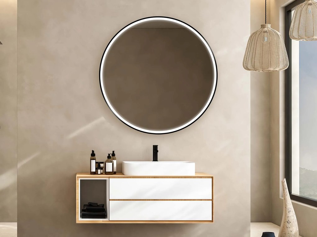 LED-spiegel in lijst voor de badkamer C1