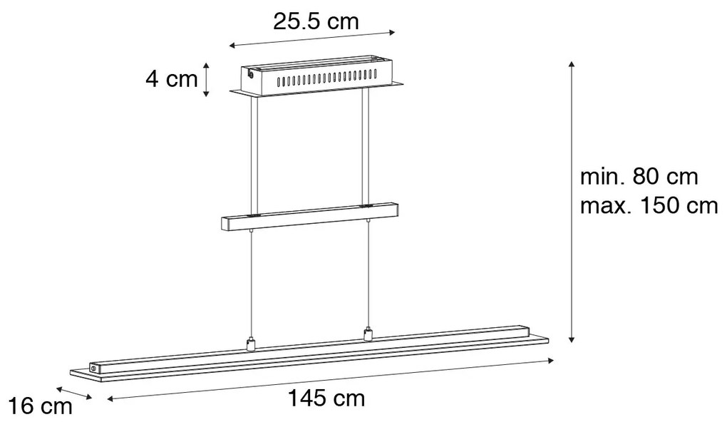 Eettafel / Eetkamer Moderne hanglamp zwart incl. LED 3-staps dimbaar - Kahan Modern Binnenverlichting Lamp