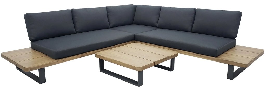 La Dolce Vita hoek platform loungeset 3 delig aluminium antraciet