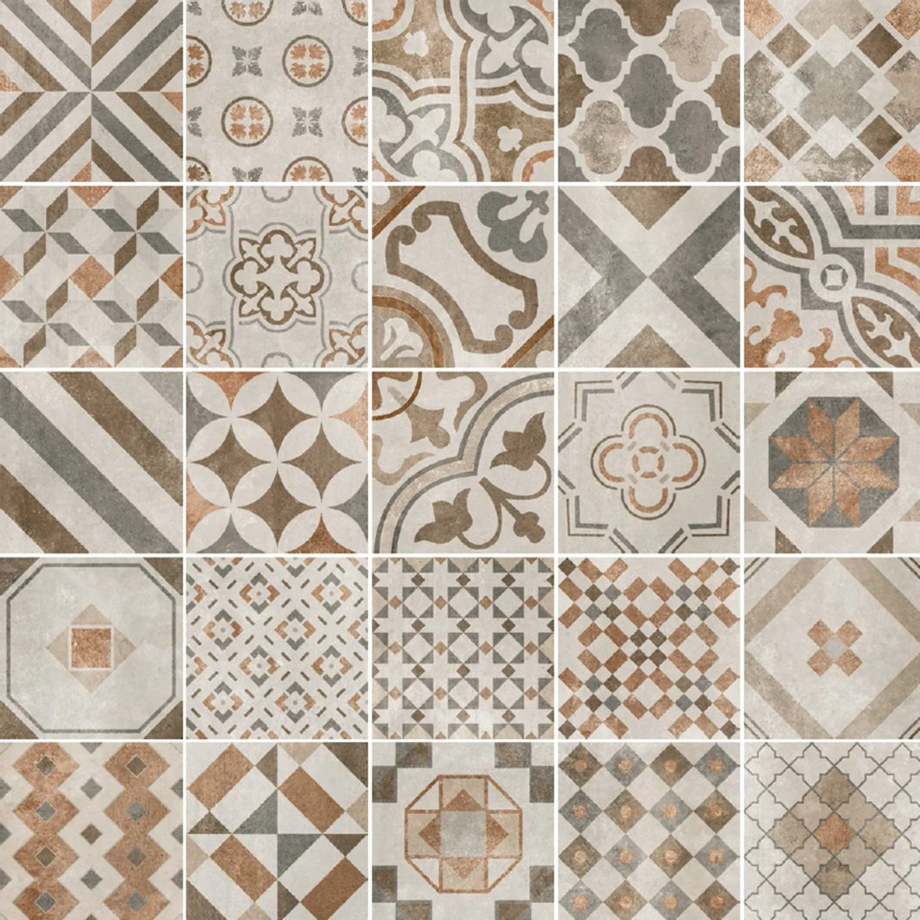 Vloer-/wandtegel Portugees Vintage Cementina 20x20cm mix color mat