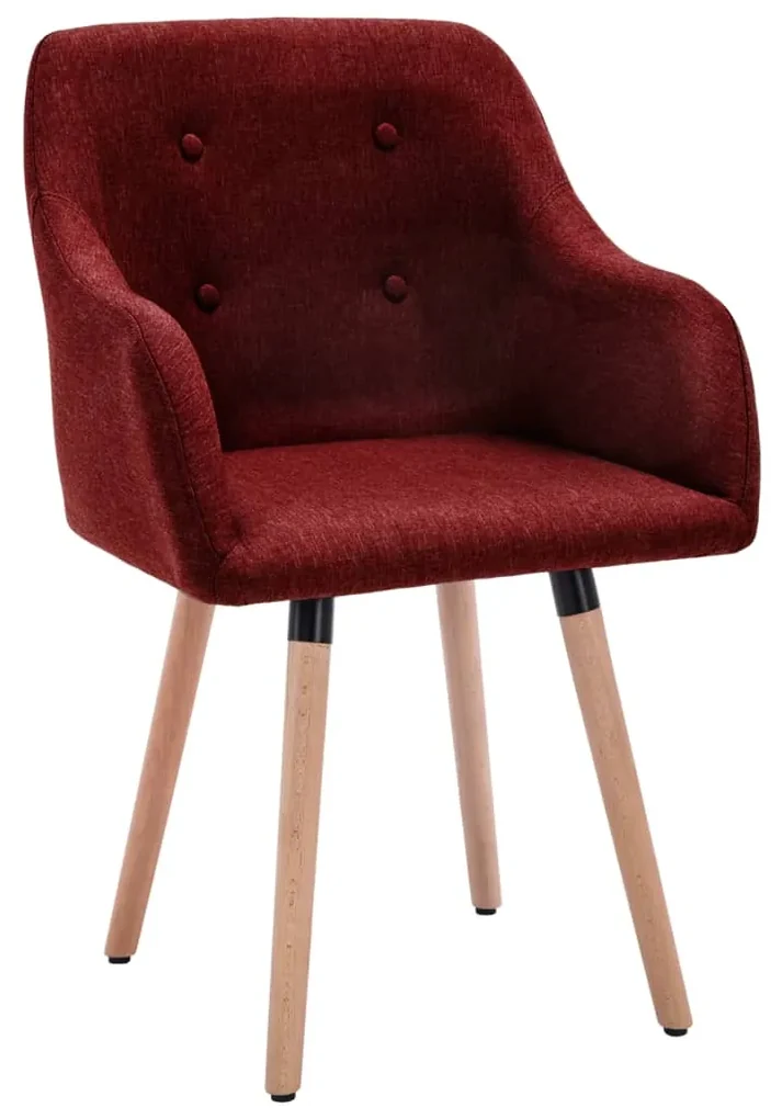 vidaXL Eetkamerstoelen 6 st stof wijnrood
