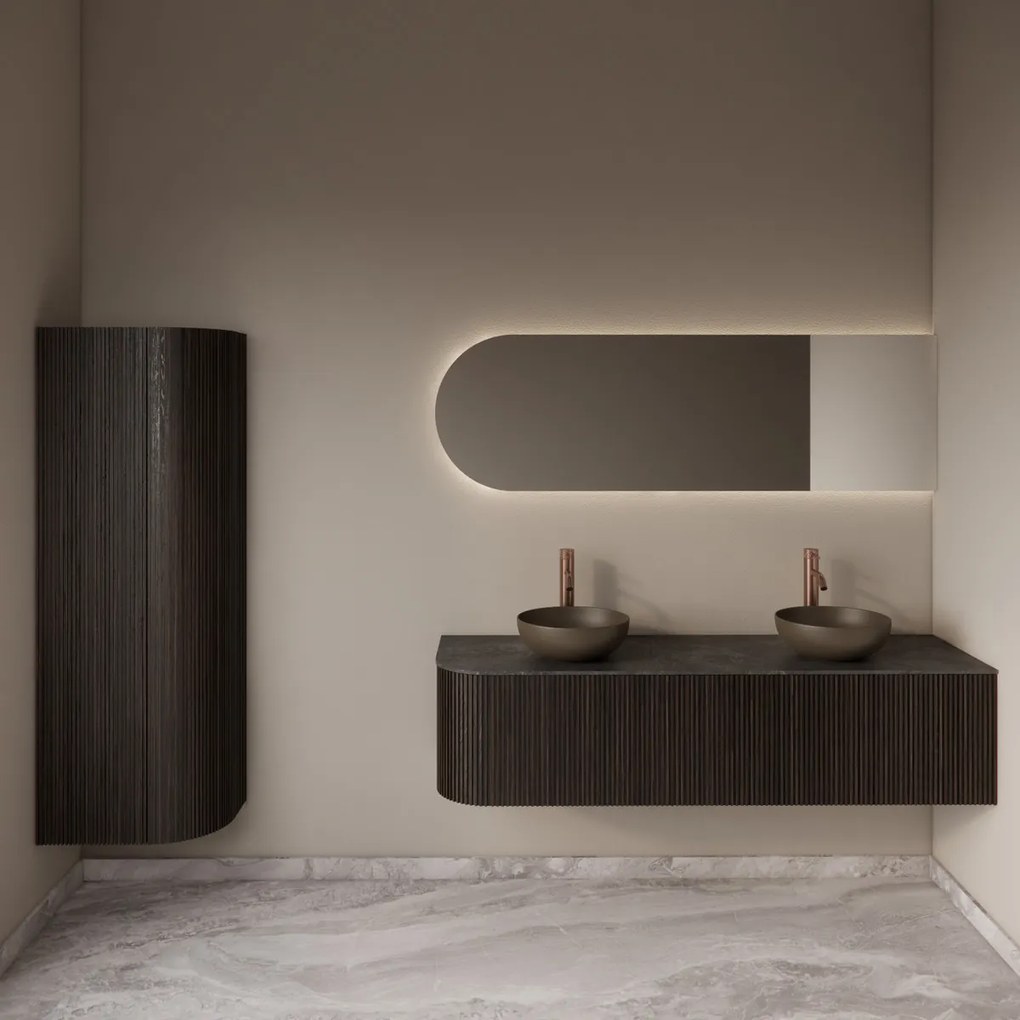 Gliss Design Alluro kolomkast 160cm met ronding rechts ebony